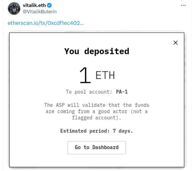 Виталик Бутерин первым протестировал Privacy Pools на Ethereum